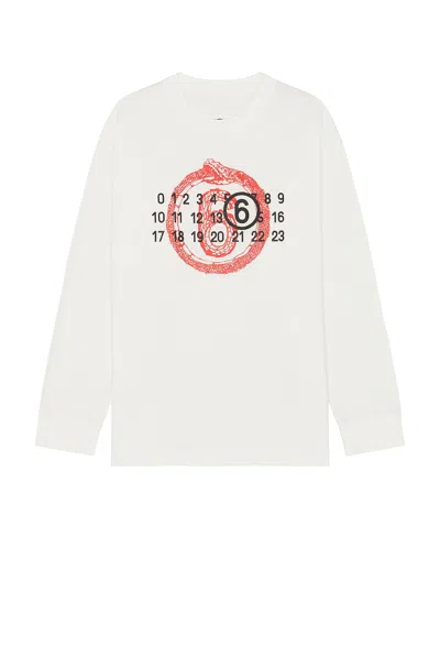 Mm6 Maison Margiela Long Sleeve T-shirt In White