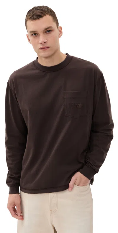Mm6 Maison Margiela Long Sleeve Top Chocolate In Brown