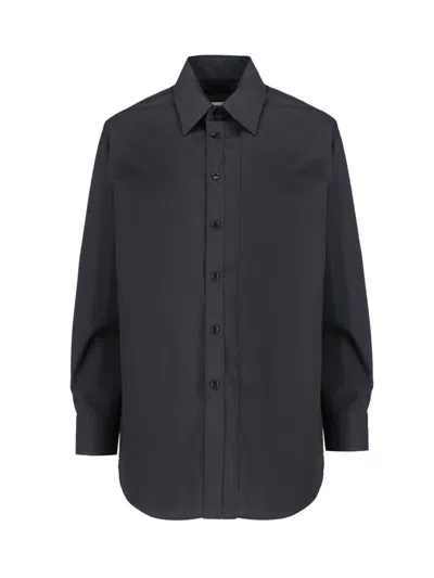 Mm6 Maison Margiela Long Sleeved Buttoned Shirt In Black
