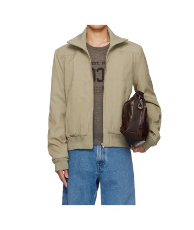 Mm6 Maison Margiela Long-sleeved Cotton Jacket In Green