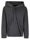 Mm6 Maison Margiela Mm6 By Maison Margiela Long-sleeved Cotton Sweatshirt With Hood And Drawstring In Black