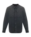 Mm6 Maison Margiela Mm6 By Maison Margiela Black Denim Shirt With Visible Stitching And Curved Hem In Gray