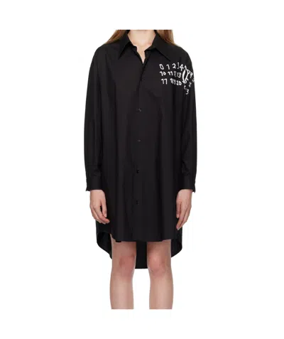 Mm6 Maison Margiela Long-sleeved Dress In Black