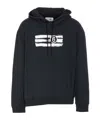 Mm6 Maison Margiela Drawstring Hood Kangaroo Pocket Ribbed Cuffs In Black