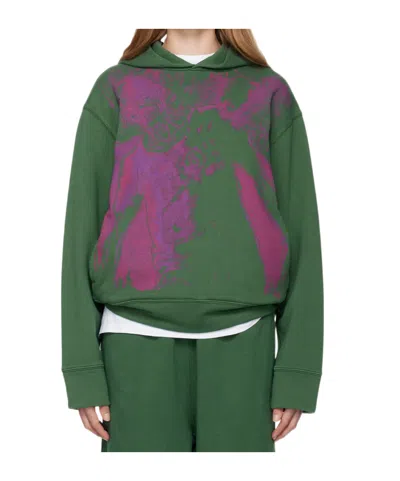 Mm6 Maison Margiela Green Unbrushed Hoodie In 630 Green
