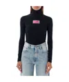 Mm6 Maison Margiela Mm6 By Maison Margiela High Turtleneck Collar Bodysuit In Black