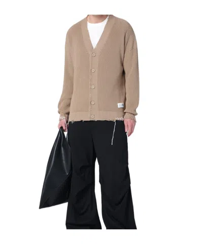 Mm6 Maison Margiela Long-sleeved Knitted Cardigan In Black