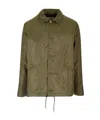 Mm6 Maison Margiela Nylon Jacket With Buttons Jackets Green In Green