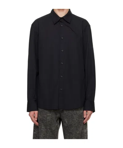 Mm6 Maison Margiela Long-sleeved Shirt In Black