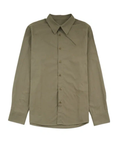 Mm6 Maison Margiela Green Zip Long Sleeve Shirt In 703 Shirt Green