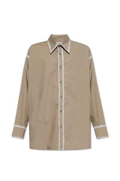 Mm6 Maison Margiela Long-sleeved Shirt In Taupe
