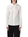Mm6 Maison Margiela White Poplin Shirt With Back Panel In White