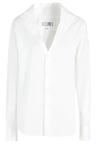 Mm6 Maison Margiela Long Sleeved Shirt In White