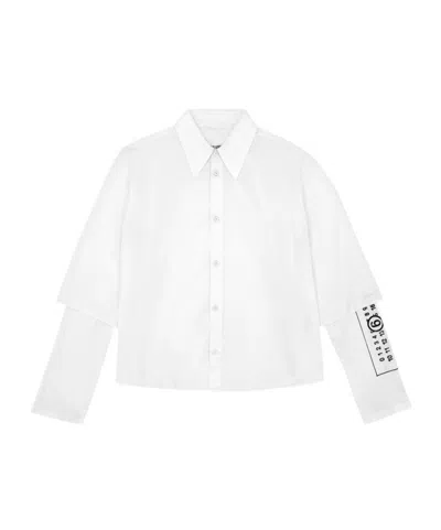 Mm6 Maison Margiela Long-sleeved Shirt In White