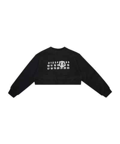 Mm6 Maison Margiela Long-sleeved Sweater In Black
