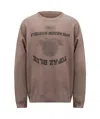 Mm6 Maison Margiela Numbers-motif Sweatshirt In Brown
