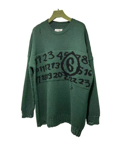 Mm6 Maison Margiela Long-sleeved Sweater In Green