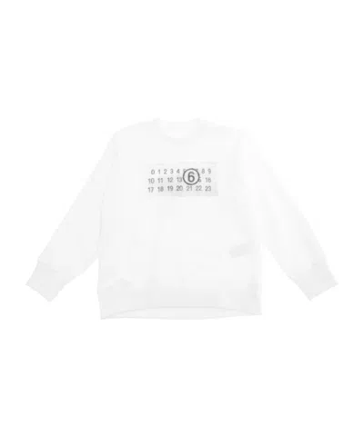 Mm6 Maison Margiela Kids' Long-sleeved Sweater In White