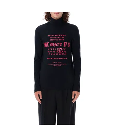 Mm6 Maison Margiela Long-sleeved T-shirt In Black