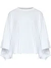 Mm6 Maison Margiela Draped Sleeve Flowy Round Neck Top