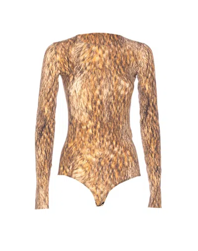 Mm6 Maison Margiela Long Sleeves Body In Brown