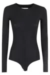 Mm6 Maison Margiela Numbers-motif Bodysuit In Nero