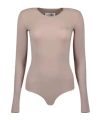 Mm6 Maison Margiela Mm6 By Maison Margiela Form-fitting Bodysuit With Long Sleeves In Nude