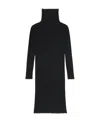 Mm6 Maison Margiela Long Sleeves Plissé Midi Dress In Black