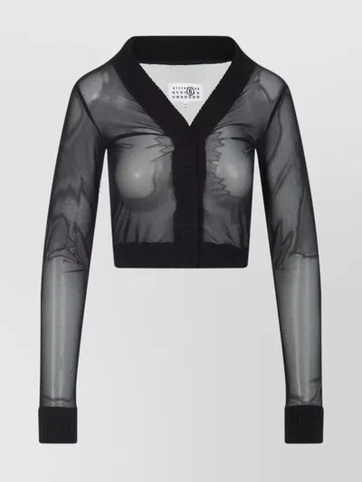 MM6 MAISON MARGIELA LONG SLEEVES V-NECK TOP