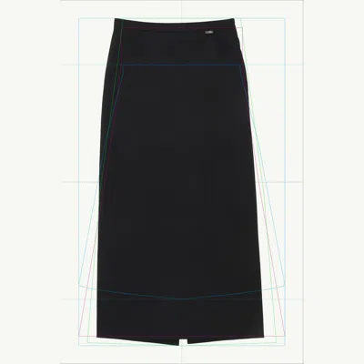 Mm6 Maison Margiela Long Wool Blend Skirt In Black