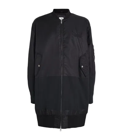 Mm6 Maison Margiela Longline Bomber Jacket In Black