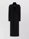 Mm6 Maison Margiela Longline Wool Coat Notched Lapels In Black