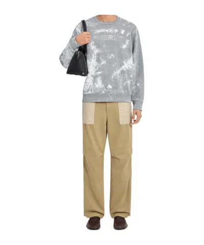 Mm6 Maison Margiela Long-sleeve Crewneck Sweatshirt In Blue