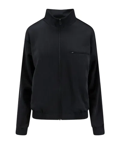 Mm6 Maison Margiela Long-sleeved Casual Jacket In Black