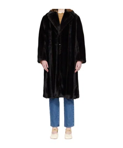 Mm6 Maison Margiela Long-sleeved Coat In Black