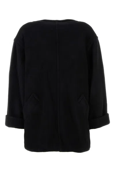 MM6 MAISON MARGIELA MM6 MAISON MARGIELA BLACK WOOL BLEND OVERSIZE SWEATER