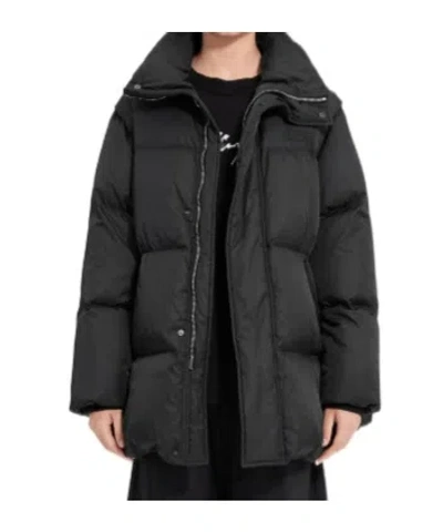 Mm6 Maison Margiela Long-sleeved Zippered Cotton Jacket In Black