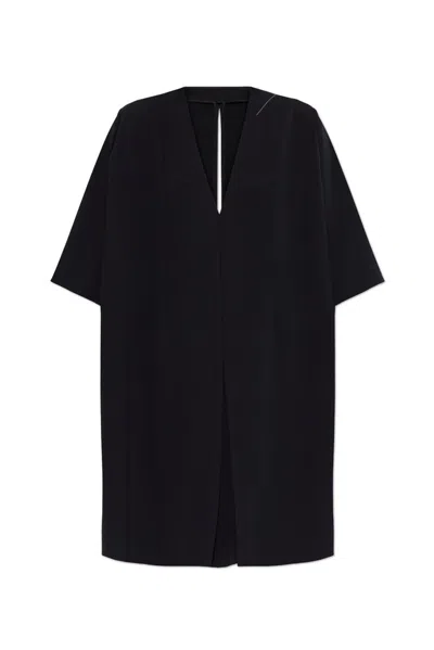 Mm6 Maison Margiela V-neck Midi Dress In Black