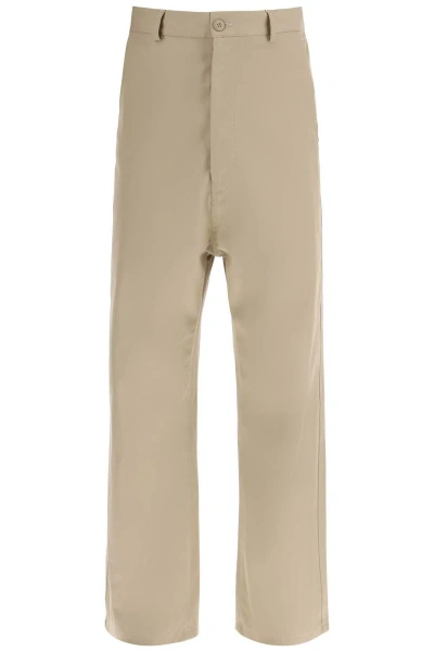 Mm6 Maison Margiela Loose Straight Leg Trousers With A In Beige