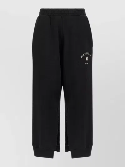 Mm6 Maison Margiela Lounge Jogger Pants Elastic Waistband Cuffs In Black
