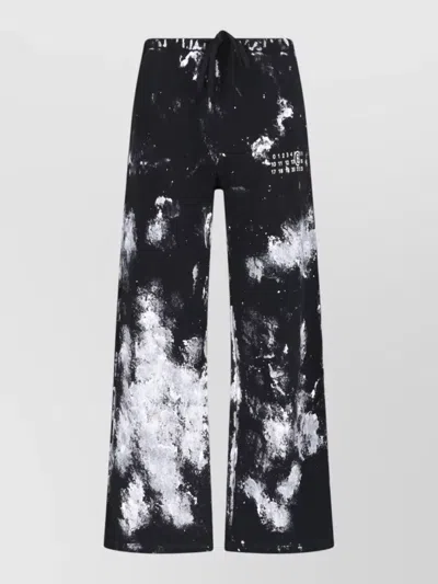 Mm6 Maison Margiela Lounge Pants Elastic Waistband Graphic Print In Black
