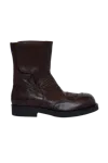 Mm6 Maison Margiela Stylish Round Toe Ankle Boots With Rubber Sole In Brown