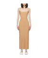 Mm6 Maison Margiela Low Round Neck Dress In Brown