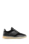 Mm6 Maison Margiela Lace Up Leather Sneakers In Black