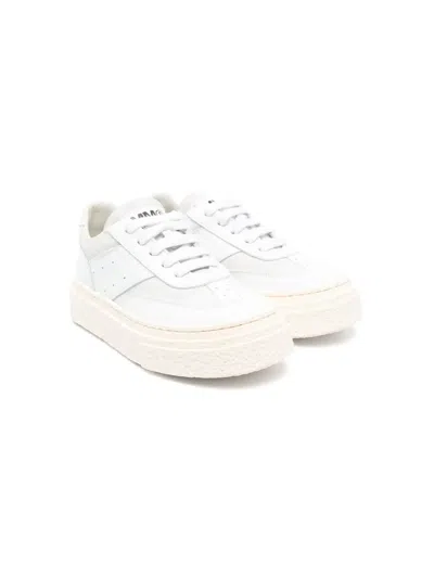 Mm6 Maison Margiela Kids' Low-top Leather Sneakers In White