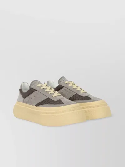 Mm6 Maison Margiela Low-top Mesh Panel Sneakers With Perforated Detailing