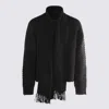 Mm6 Maison Margiela Wool Blend Sweater With Integrated Scarf In Black