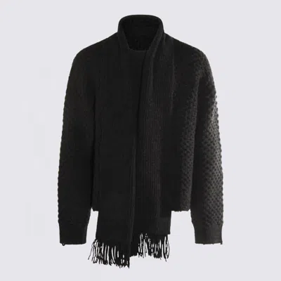 MM6 MAISON MARGIELA MM6 MAISON MARGIELA BLACK WOOL KNITWEAR