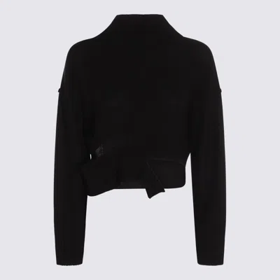 MM6 MAISON MARGIELA MM6 MAISON MARGIELA BLACK WOOL KNITWEAR