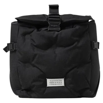 Pre-owned Mm6 Maison Margiela Maison Margiela Glam Slam Numbers Patch Canvas Backpack Black - Nwt